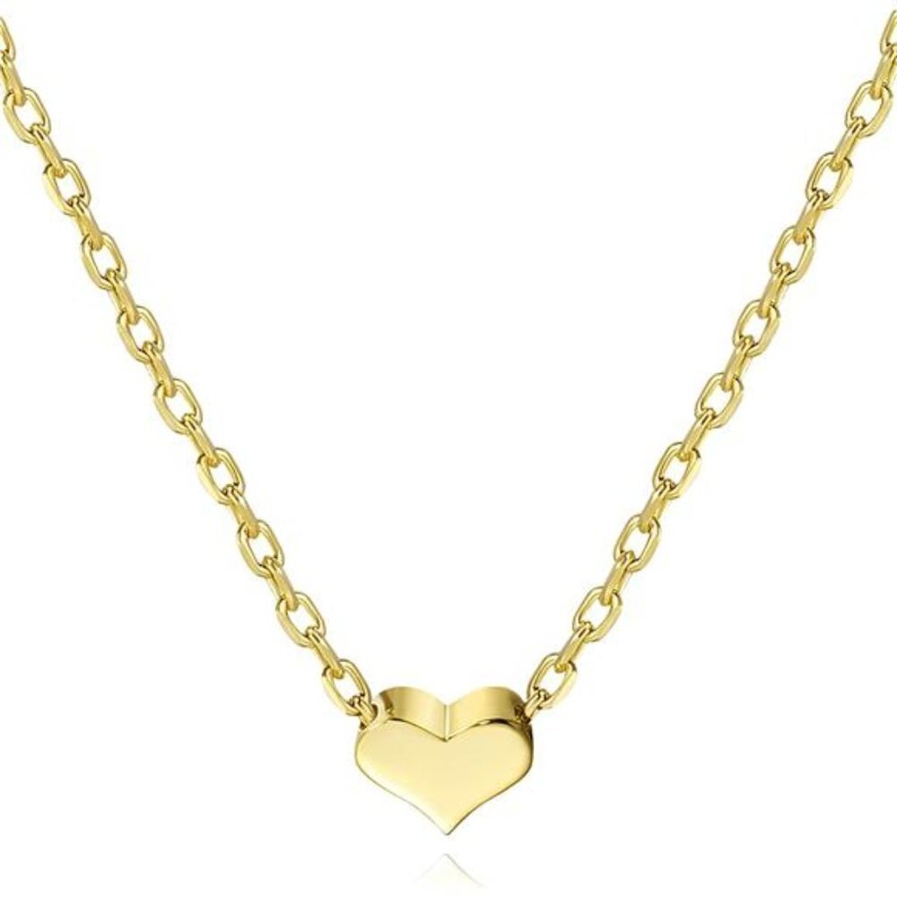 Women's 14K Gold Heart Pendant Dainty Necklace